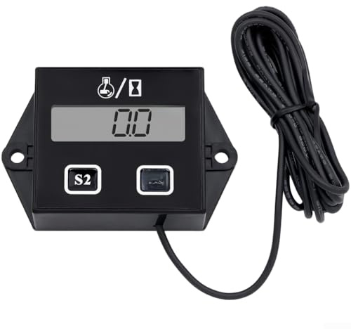 Oniissy Digitaler induktiver Drehzahlmesser mit Stundenzähler – Drehzahlmesser – für Rasenmäher/Roller/Dirt Bike/Traktor/Generator/Luftkompressor/Marine Schneefräse