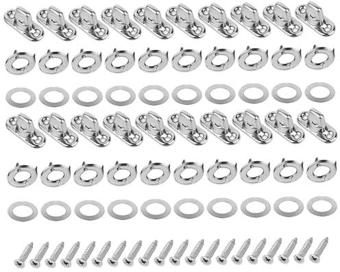 Set da 20 elementi di fissaggio Twist Lock, dispositivi di fissaggio con bottone girevole in metallo con occhiello e viti di montaggio con perno, ideali per bottoni metallici in tela