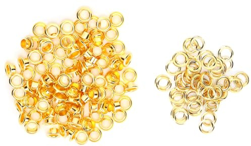 Schuhe Tülle Hohlniete 200 Stück Messing Gold DIY Leder Zubehör für Schuh Gürtel Tasche Kleidung handgefertigte Handwerk 6 mm Größe
