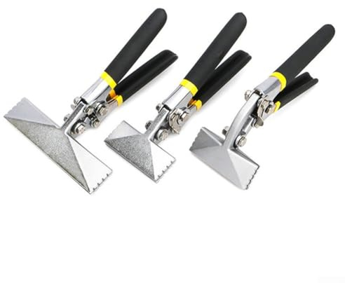 Plåtång, 75 mm och 150 mm käkbredd, rakt och armbågshandtag, tungt krympverktyg för lätt stålramkonstruktion med halkfritt grepp (A)