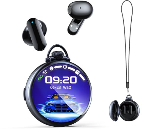 Relxhome N03 Écouteurs Traducteur Instantané IA, Son HiFi, 134 Langues & 9 Modes - Bluetooth 6.0 Design Montre Poche, Écouteur Traducteur avec LCD, Idéal pour Le Bureau, Le Sport et Les Études (Noir)