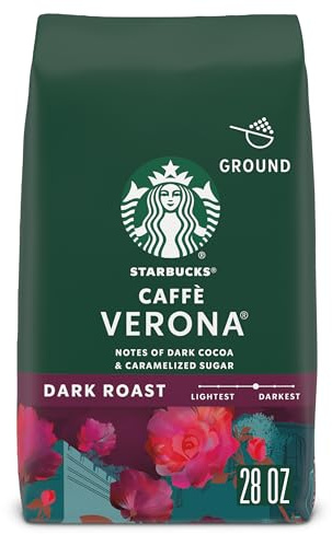 Starbucks Café molido, café tostado oscuro, Caffe Verona, 100% arábica, 1 bolsa (28 onzas)