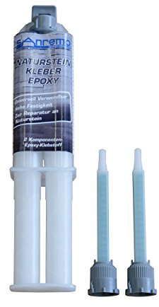 Sanremo 10x NATURSTEIN KLEBER 25ml + 20 Mischdüsen 2-Komponenten Klebstoff Epoxidharz Kleber
