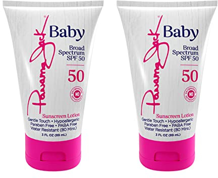 Panama Jack Baby Sunscreen Lotion - SPF 50, Broad Spectrum UVA/UVB Protection, Hypoallergenic, PABA, Paraben, Gluten & Cruelty Free, 3 FL OZ (Pack of 2)