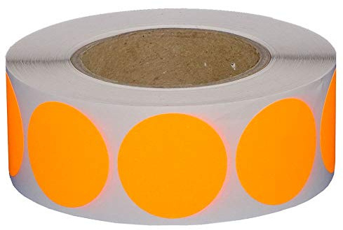 Markierungspunkte/Klebepunkte auf Rolle - Ø 30 mm - 1.000 Stück (Leuchtorange)