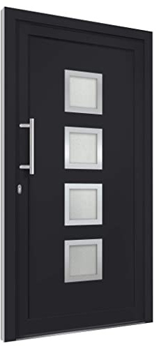 vidaXL Haustür mit Handgriff-Set 3 Schlüssel Montageset Nebeneingangstür Kellertür Außentür Eingangstür Wohnungstür Tür Anthrazit 98x190cm