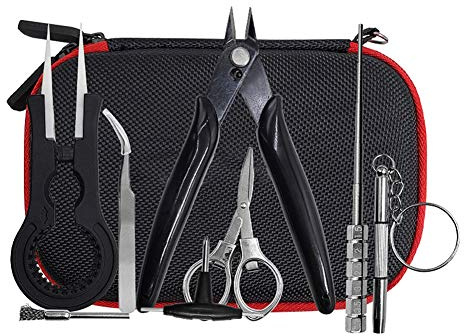 XIZONLIN Jig Spule DIY Tools Kit, Bauen Spule Kit, Beißzange, Schere, Schraubendreher, Keramik-Pinzette, Ellenbogen Pinzette
