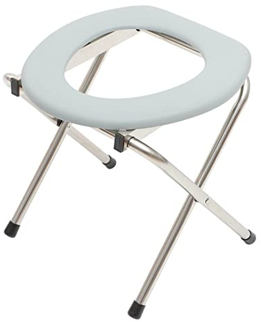 ifundom Klappbarer Toilettenstuhl: Tragbarer Toilettensitz, Klappbarer Toiletten-Sicherheitsrahmen Toilettenstuhl, Leichter Camp-Toilettensitz für Camping
