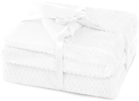 AmeliaHome Kuscheldecke 220x240 cm zarte Steppung Sherpa Lammfelloptik Wohndecke Shleepy Weiß