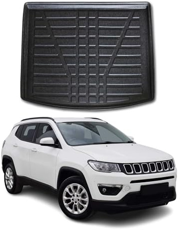 OMAC Kofferraumwanne für Jeep Compass 2017-2025 Gummi TPE Schwarz | Laderaumwanne, Kofferraummatte, Allwetter, fahrzeugspezifisches Produkt, wasserdicht