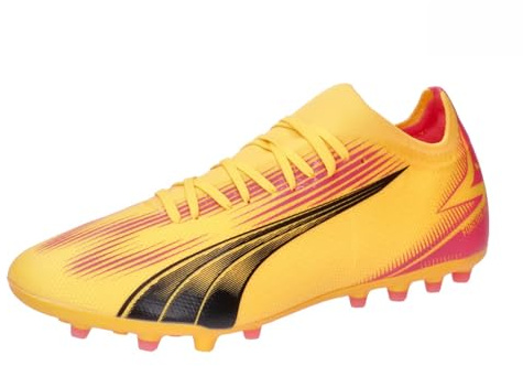 Puma Men Ultra Match Mg Soccer Shoes, Sun Stream-Puma Black-Sunset Glow, 46 EU