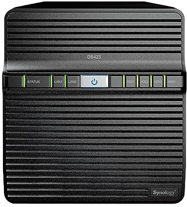 Synology DS423 Station de disque 4 baies NAS (Realtek RTD1619B 4-Core 1,7 GHz 2 Go DDR4 RAM 2 x RJ-45 1 GbE) 8 To Bundle avec 4 disques durs Seagate IronWolf NAS (ST2000VN003)