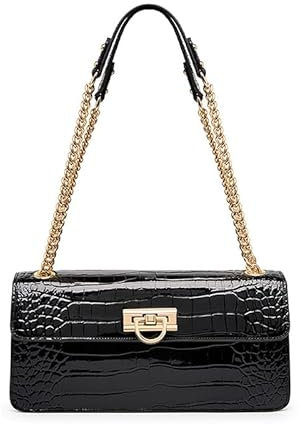 MOSAMHUA Frauen Leder Unterarm Umhängetasche Crossbody Tasche Mode Clutch Geldbörse Handtaschen Side Purses mit Kette Strap für Arbeit Einkaufen Reisen