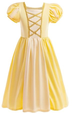 Lito Angels Disfraz Vestido de Princesa Belle la Bella y la Bestia Ropa Casual para Niñas Pequeñas Talla 3-4 años, Amarillo (Número de etiqueta 100)