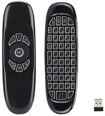 BIFANS Fly Air Mouse Multifunctional Remote for KODI Android Box HTPC IPTV PC Xbox，Mini Wireless Remote Control with Keyboard and 7 Color Backlit