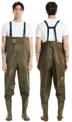 XZLZMYP B,44, Fishing Waders Männer Und Frauen Breathable Wasserdicht Leicht Wader Angelbekleidung Fischerhose Mit Rutschfesten Gummistiefeln Teichhose Für Baustellen Angeln
