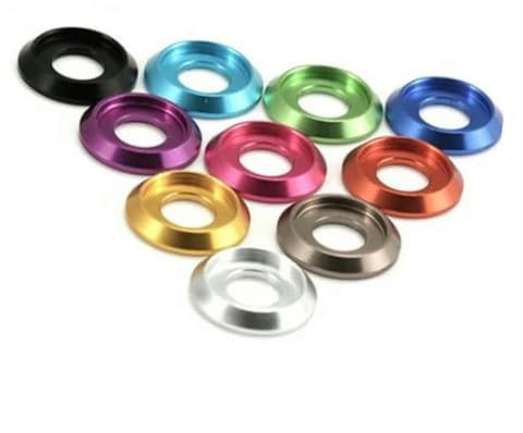 10 Stück M2 M2,5 M3 M4 M5 M6 m8 Bunte Aluminium-Unterlegscheibe mit Becherkopf für Linsenkopfschraube-m2 10 Stück-schwarz