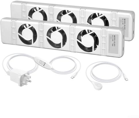 Lecreatekit Smart Radiator Fan, Radiator Fan Smart Radiator Booster Extension Set Ventilator Fan, To Reduce Heating Costs And Enhance Comfort Levels(Duo-set)