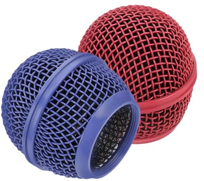 SKISUNO 2pcs Metal Microphone Grill Mesh Replacement Mic Head Cover for Professional Metal Mesh Microphone Grille Accessories