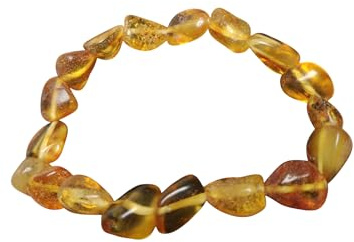 Baltic Amber Stretch Bracelet, Handmade Natural Gemstone Jewelry, Adult, Unisex, 6-7 in wrist size, Beautifully Fitting Jewellery (Dark honey- cognac)