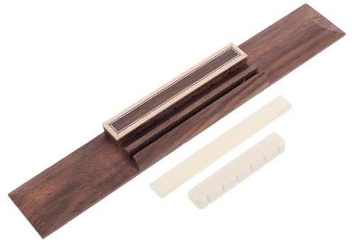 Knochensattel Gitarrensteg Klemme für Klassische und Akustikgitarre | Einstellbar, Holz und Knochen, für Musiker, 3 Stück, Kompatibel mit Klassischer Gitarre und Akustikgitarre