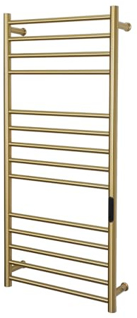 Luxury 14 Bars Towel Warmer Rack, Wall Mounted Heated Towel Rack with Timer & Temperature Control, Electric Gold Towel Warmers for Bathroom (14 Bars Brushed Gold A, Hardwired)