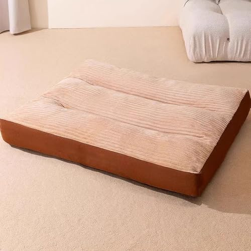 Ortopedisk hundsäng stor, memory foam hundsäng för bur, hundsängar medelstora husdjur, extra tjocka stödjande hundsängar med vattentätt tvättbart överdrag, halkfri botten,Brown,M
