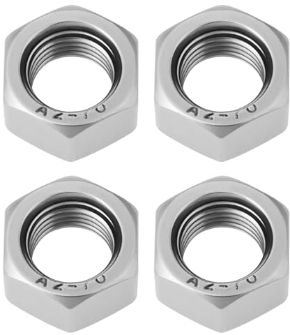 YINETTECH 4 Stück M12 x 1,25 Edelstahl-Muttern, Linksgewinde, kompatibel mit Maschinen- und Geräteanschlüssen