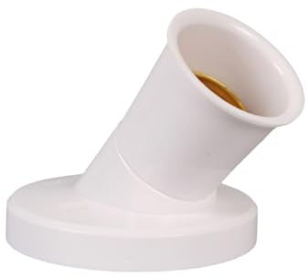 wellrun E27 Screw Lamp Holder Socket,White Light Fixture Adapter,Screw-in Light Bulb Base for Pendant and Ceiling Lights,250V, Tool-Free Installation(Oblique Socket)