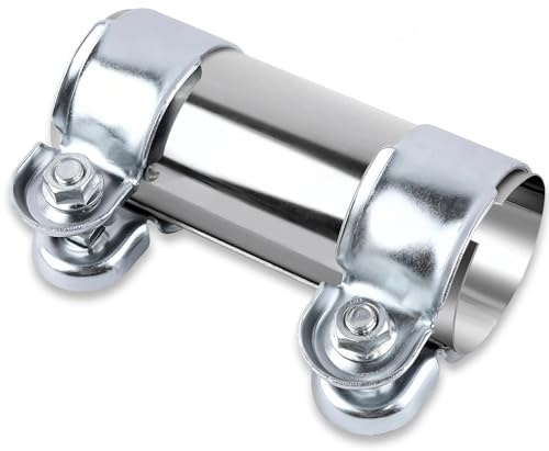 HUANR Acero Inoxidable Abrazadera Escape, 45 x 125 mm Uso General Abrazader | de Tubo de Escape, Abrazadera de Tubo de Escape de Doble Abrazadera, Para uso en Automóviles, Motocicletas y Camiones