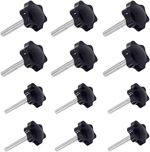 12er Set Rändel- & Flügelschrauben M6x40 mm M8x40 mm, Rändelschraube m8, Sterngriffschrauben aus verzinktem Stahl mit griff, rostbeständig, ideal für Möbel, Maschinen und Geräteanpassungen