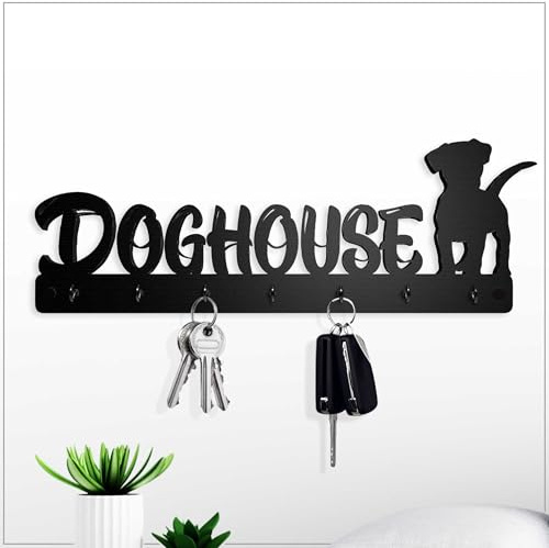 Schlüsselbrett im Doghouse Design mit 7 Metallhaken NEU