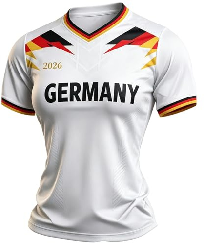 Deutschland Trikot Damen V Ausschnitt 2026 Wm Tshirt Große Größen Retro mit Adler Wm Trikot 2026 Deutschland Tshirt Fanartikel Fußball Trikot Fan Shirt Germany T-Shirt XXL XXXL
