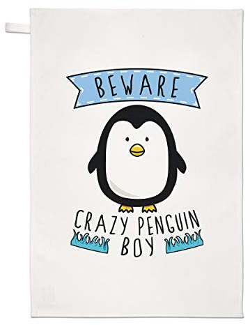 Gift Base Beware Verrückte Pinguin Jungen Geschirrtuch Spüllappen