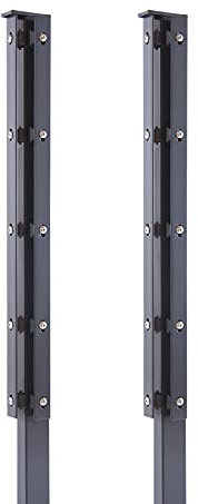 Arvotec 2X Eckpfosten mit Abdeckleiste für Stabmattenzaun, 60x40x1600 mm, anthrazit - geeignet für Zaunhöhe: 1-1,03 m - inkl. Befestigung und Abdeckleiste