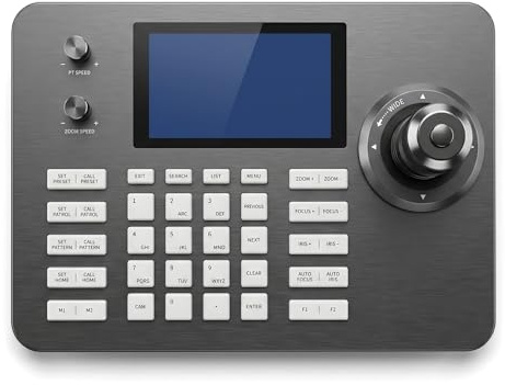 Hsility PTZ Controller Camera Controller POE Network 4D Joystick Decoding Keyboard with 5 Inch LCD Screen