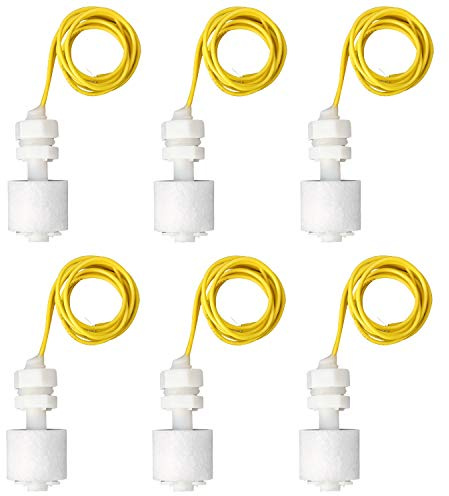 QWORK Float nivåbrytare, flytande vattennivåsensor, PP plast boll flottörstyrenhet, 6 st