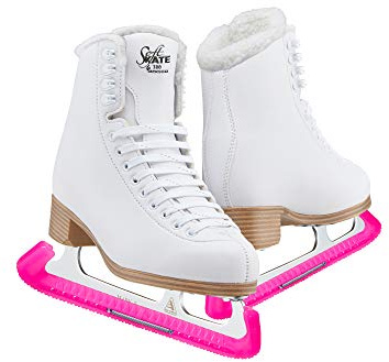 Jackson Classic 380 Womens/Girls Figure Ice Skates, Medium Width, Fleece Womens Size 7 with Skate Guard
