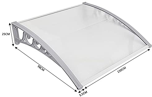 Auvent pour Porte d'Entrée et Store de Fenêtre - En Alliage d'Aluminium - Translucide (100 x 150 cm)