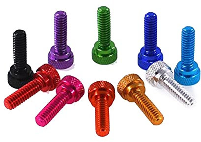 5pcs 1/4-20 Aluminiumlegierung Knurled Handschrauben Rändelschrauben, 12.7mm, Silber