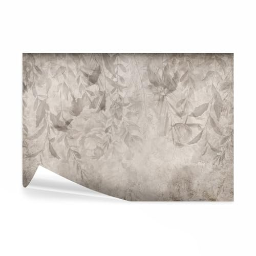 decomonkey - Papier Peint Panoramique Vintage Plante 150x105 cm - Décoration murale moderne – Tapisserie décorative pour chambre salon - Art mural unique design tendance