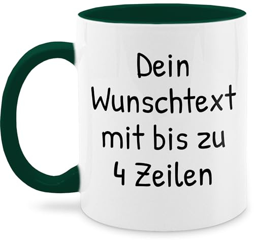 Tasse Tassen 325ml - Aufdruck selbst gestalten - Wunschdruck Text Namen I Eigener Custom Text - 325 ml - Dunkelgrün - personalized cup with name paartassen wunschtext trinkgeld glühweintassen