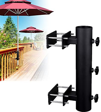 VANROUG Strapazierfähiger Sonnenschirmhalter, Terrassen-Schirmständer, Schirmständer, Bank, Buddy, Schirmhalter, fester Clip, Schirmklemme für Deck, Geländer, Strand, Innenhof, Boote, Heckklappen