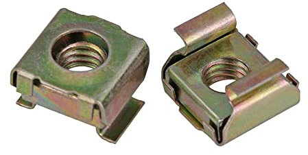 Käfigmuttern M5 M6 Kohlenstoffstahl verzinkt quadratisch schwimmend Kassettenmutter Montage Server Rack Schrank PC Rackmount unverlierbar(M5(10pcs))