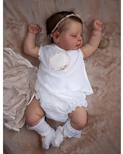 Reborn Babys Lebensechte Babypuppen Reborn Puppe Wiedergeboren Baby Puppe Reborn Baby Puppe Sieht aus wie EIN echtes Baby (Weißer Körper)