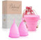 Bibrad Copa Menstrual - 2 Copas Menstruales Tallas M y M, Vaso Esterilizador y Bolsa de Transporte de Algodón - 100% Suave Silicona de Grado Medico Lavable y Reutilizable… (2M)
