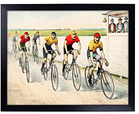 Big Box Art Lap Tray with Cushion | Bicycle Race by John Cameron | Padded Bean Bag Cushion | For Eating, Working, Crafting, Laptop | Portable Table Desk