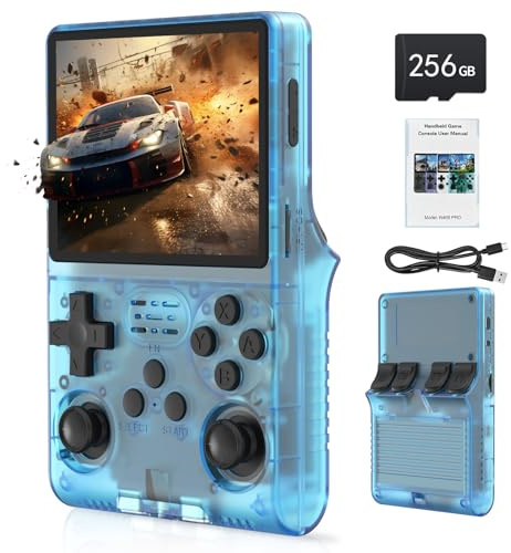 RegiisJoy 30000 juegos en 1 consola de juegos portátil R40S PRO pantalla IPS de 3.5 pulgadas, mini consola retro de 3800 mAh, bolsillo portátil, arcade 45 simuladores, tarjeta TF de 256 G