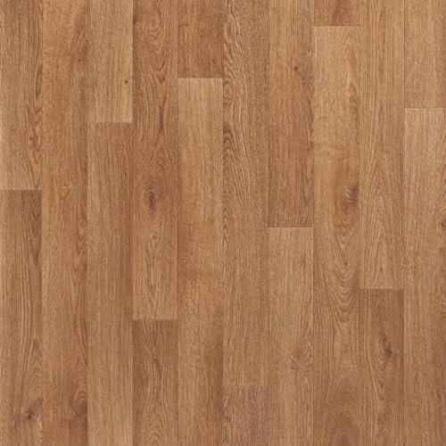 553 Colorado with High Floor Grip Lino Flooring Sheet, Brown Wood Effect Vinyl Flooring for Kitchen, Bathroom, 2.5mm Thick Waterproof Linoleum Flooring, 5 Years Warranty-4m(13'1) X 4m(13'1)-16m²
