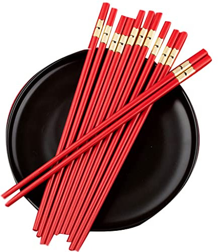 WQZStar 10 Paia di Bacchette in Fibra di Vetro Set Regalo, Bacchette Giapponesi riutilizzabili per Sushi Lavabili in lavastoviglie, Bacchette Cinesi Coreane di Lusso Antiscivolo B (A)